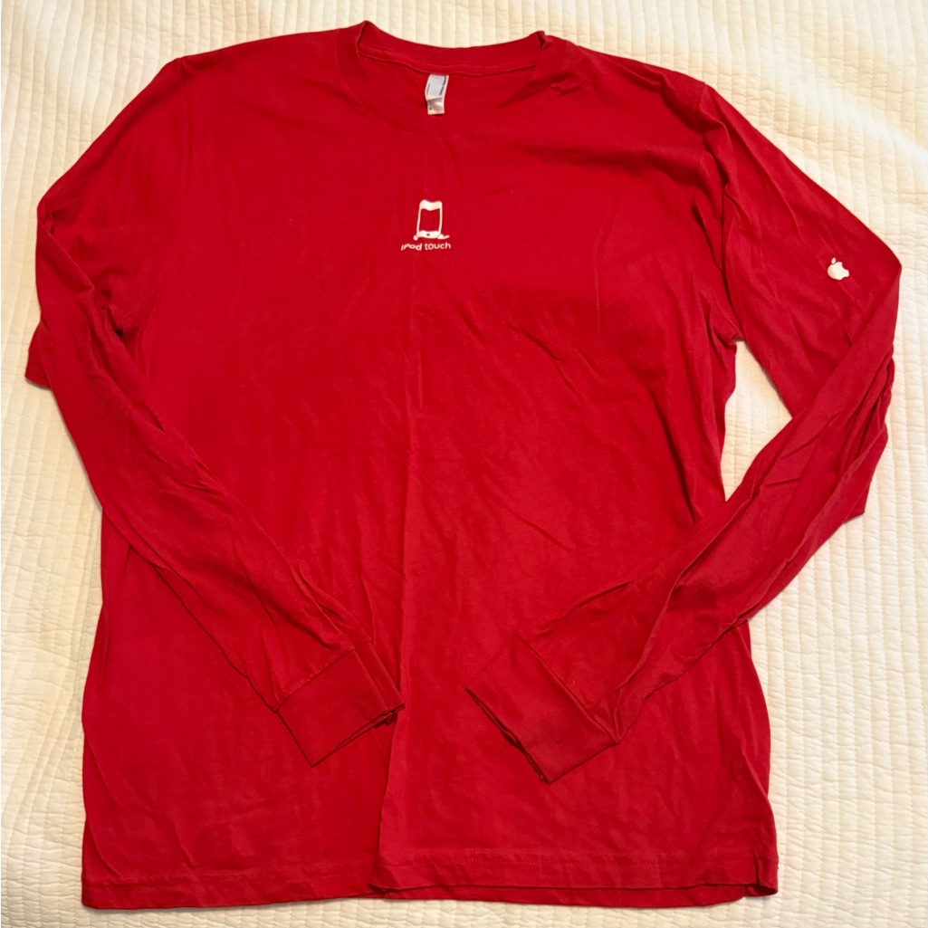 American Apparel Apple Ipod Touch Vibrant Red Long Sleeve Tee